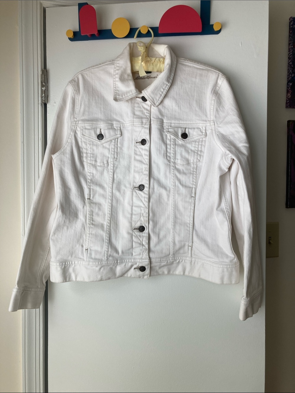 White denim Eddie Bauer jacket
